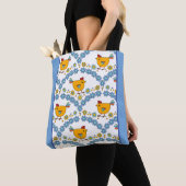 Modern kleurrijk kippenontwerp tote bag (Dichtbij)