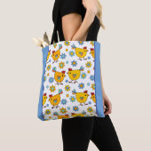 Modern kleurrijk kippenontwerp tote bag (Dichtbij)