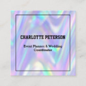 Modern kleurrijk klein holografisch vierkante visitekaartje (Voorkant)