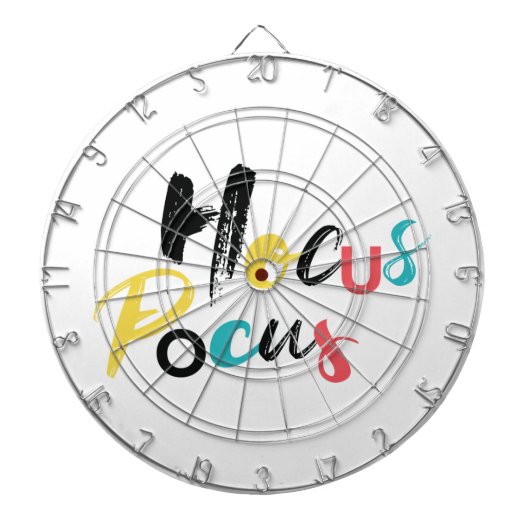 Modern, kleurrijk, leuk, cool, trendy Hocus Pocus Dartbord (Voorkant)