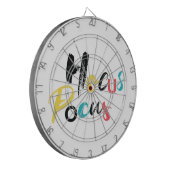 Modern, kleurrijk, leuk, cool, trendy Hocus Pocus Dartbord (Voorkant Links)