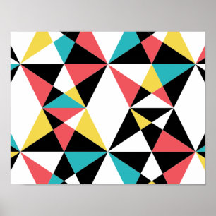 Modern, kleurrijk, leuk, trendy, geometrisch patro poster