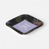 Modern Kleurrijk Leuk Vuurwerk Zwart Verjaardag Papieren Bordje (Gebogen)