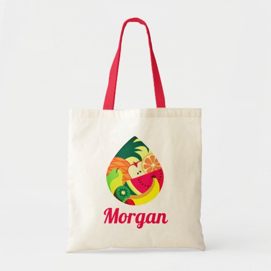   Modern Kleurrijk Logo Voeg Uw Bedrijfsnaam Fruit Tote Bag (Voorkant)