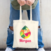   Modern Kleurrijk Logo Voeg Uw Bedrijfsnaam Fruit Tote Bag
