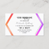 Modern kleurrijk met Chic White Geometric en Logo Visitekaartje (Achterkant)