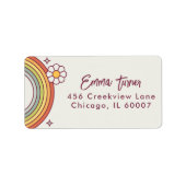 Modern kleurrijk met de hand geletterd script adre etiket (Voorkant)