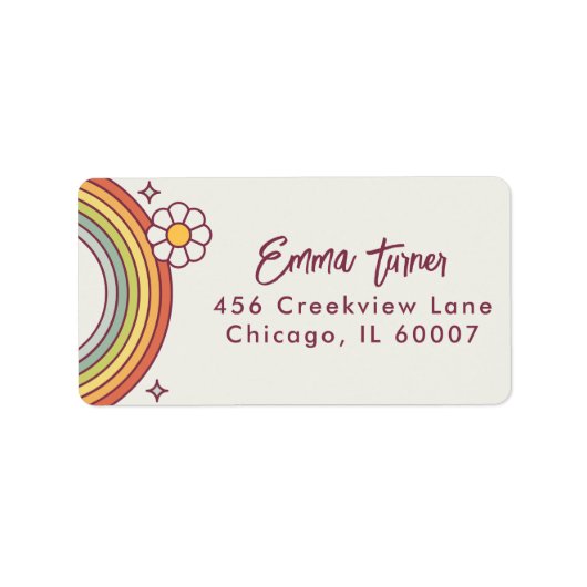 Modern kleurrijk met de hand geletterd script adre etiket (Voorkant)