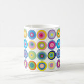 Modern Kleurrijk Midden Eeuwse Cirkels Patroon Koffiemok (Center)