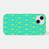 modern kleurrijk patroon iPhone 15 case (Achterkant horizontaal)