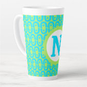 modern kleurrijk patroon latte mok (Linkerhoek)