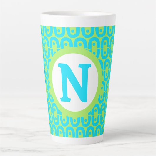 modern kleurrijk patroon latte mok (Voorkant)