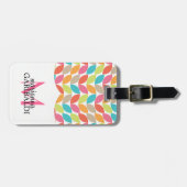 Modern kleurrijk patroon op maat bagagelabel (Voorkant horizontaal)