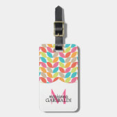 Modern kleurrijk patroon op maat bagagelabel (Voorkant verticaal)