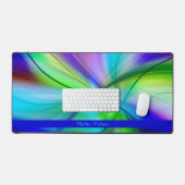 Modern Kleurrijk Patroon Waterverf Blauw Bureaumat (Keyboard & Muis)