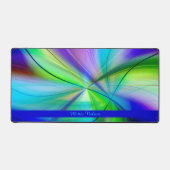 Modern Kleurrijk Patroon Waterverf Blauw Bureaumat (Voorkant)