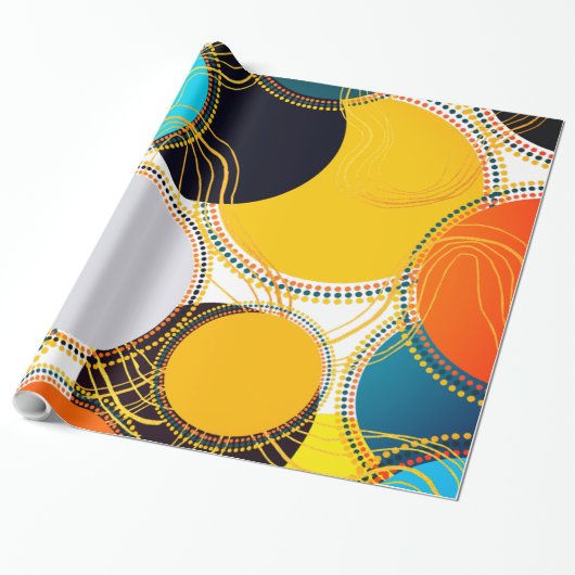 Modern kleurrijk patroonpatroon Abstract Cadeaupapier (Uitgerold)