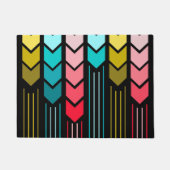 modern kleurrijk pijlpatroon op zwart deurmat (Voorkant)