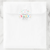 Modern kleurrijk poka Dot Unisex Baby shower Ronde Sticker (Tas)