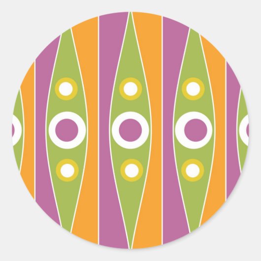 Modern kleurrijk polka dots patroon ronde sticker (Voorkant)