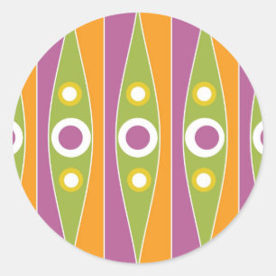 Modern kleurrijk polka dots patroon ronde sticker