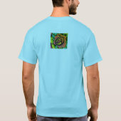 Modern kleurrijk psychedelisch roos t-shirt (Achterkant)