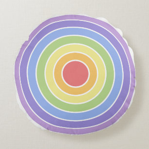 Modern Kleurrijk Regenboog Kleuren Patroon Rond Kussen