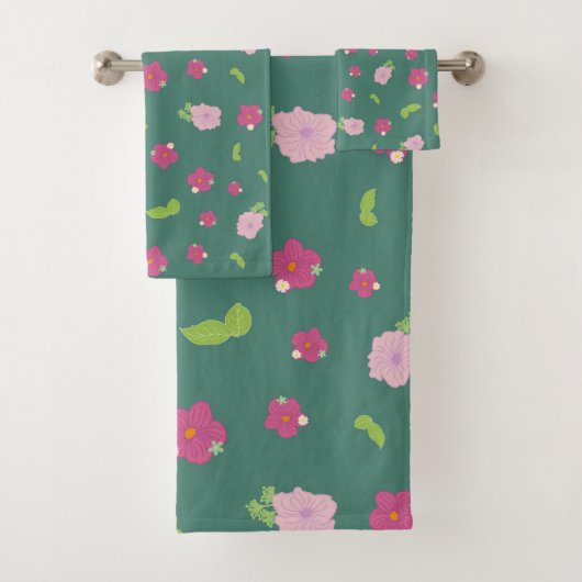 Modern kleurrijk Romantic Floral Pattern Trendy Ba Bad Handdoek (Insitu)