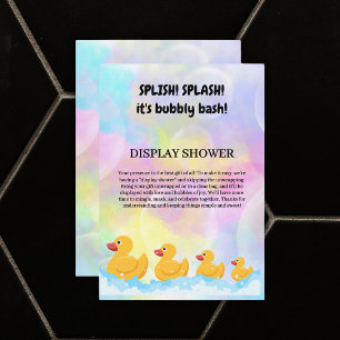 Modern kleurrijk rubber eendjes Baby shower Informatiekaartje
