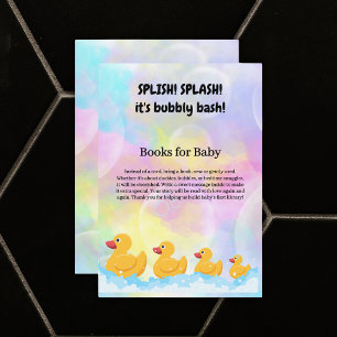 Modern kleurrijk rubber eendjes Baby shower Informatiekaartje