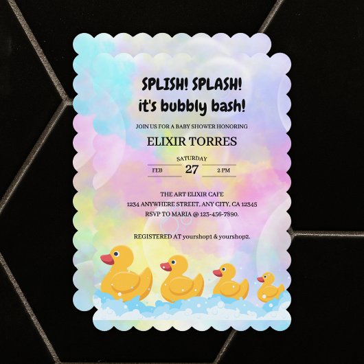 Modern kleurrijk rubber eendjes Baby shower Kaart