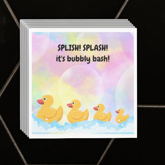 Modern kleurrijk rubber eendjes Baby shower Servet