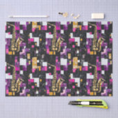 Modern kleurrijk saxofoonpatroon tissuepapier (Craft)