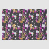 Modern kleurrijk saxofoonpatroon tissuepapier (Voorkant)