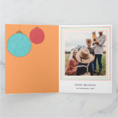 Modern kleurrijk Sinaasappel Vrolijk Kerstfeest Eé Kaart (Binnen)