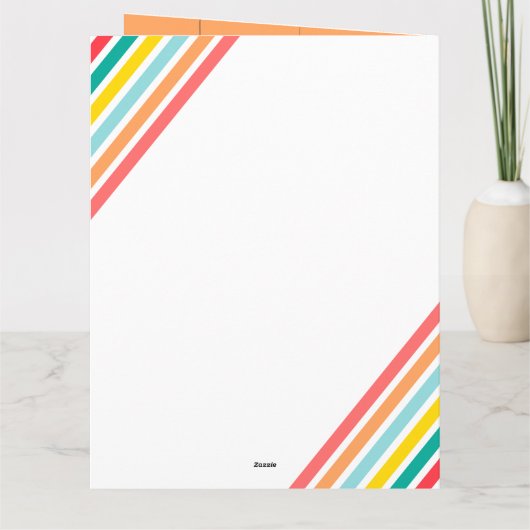 Modern kleurrijk Sinaasappel Vrolijk Kerstfeest Eé Kaart (Achterkant)