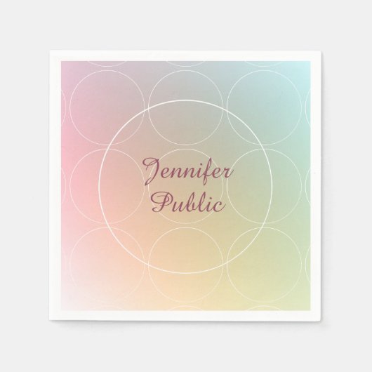 Modern Kleurrijk Sjabloon Handgeschreven Schrift Servet (Voorkant)