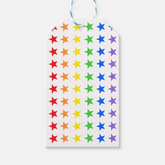 Modern kleurrijk sterrenpatroon cadeaulabel (Voorkant)