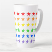 Modern kleurrijk sterrenpatroon latte mok (Rechterhoek)