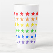 Modern kleurrijk sterrenpatroon latte mok (Voorkant)