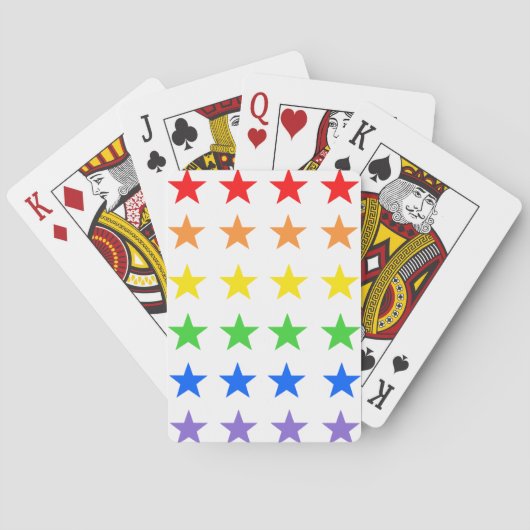 Modern kleurrijk sterrenpatroon pokerkaarten (Achterkant)
