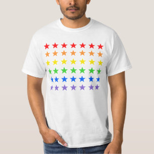 Modern kleurrijk sterrenpatroon t-shirt