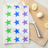 Modern kleurrijk sterrenpatroon theedoek (Quarter Fold)