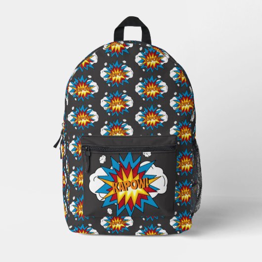 Modern kleurrijk stripboek KAPOW Pop Art Bedrukte Rugzak (Voorkant)