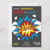 Modern kleurrijk stripboek KAPOW Pop Art Birthday Kaart (Voorkant)