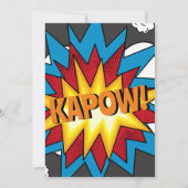 Modern kleurrijk stripboek KAPOW Pop Art Birthday Kaart (Achterkant)