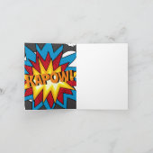 Modern kleurrijk stripboek KAPOW Pop Art Birthday Kaart (Binnen)