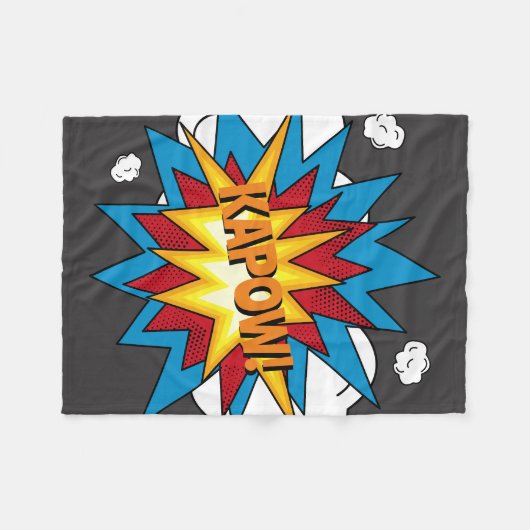 Modern kleurrijk stripboek KAPOW Pop Art Fleece Deken (Voorkant (Horizontaal))
