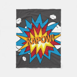 Modern kleurrijk stripboek KAPOW Pop Art Fleece Deken