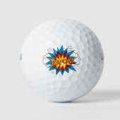 Modern kleurrijk stripboek KAPOW Pop Art Golfballen (Voorkant)